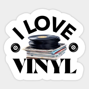 I LOVE VINYL (black) Sticker